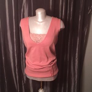 Sweater and camisole set pale pink.